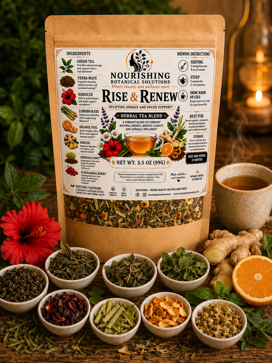 Rise & Renew Herbal Tea Blend
Uplifting Energy & Focus Support