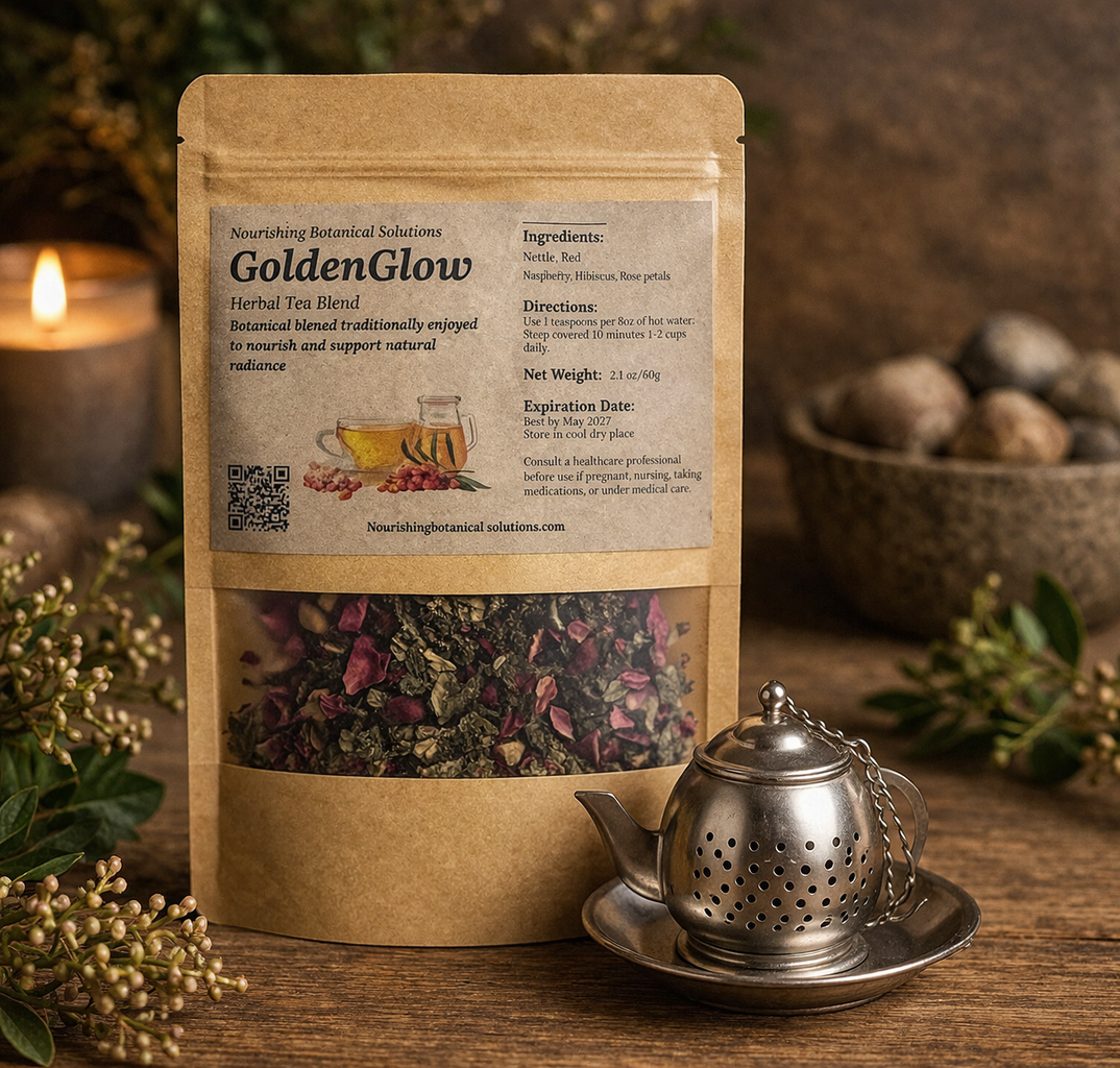 Golden Glow Renewal Collection Mother’s Day Luxury Self Care Gift Box | Herbal Tea, Bath Soak, Body Oil & Magnesium Spray | Natural Spa Gift for Mom