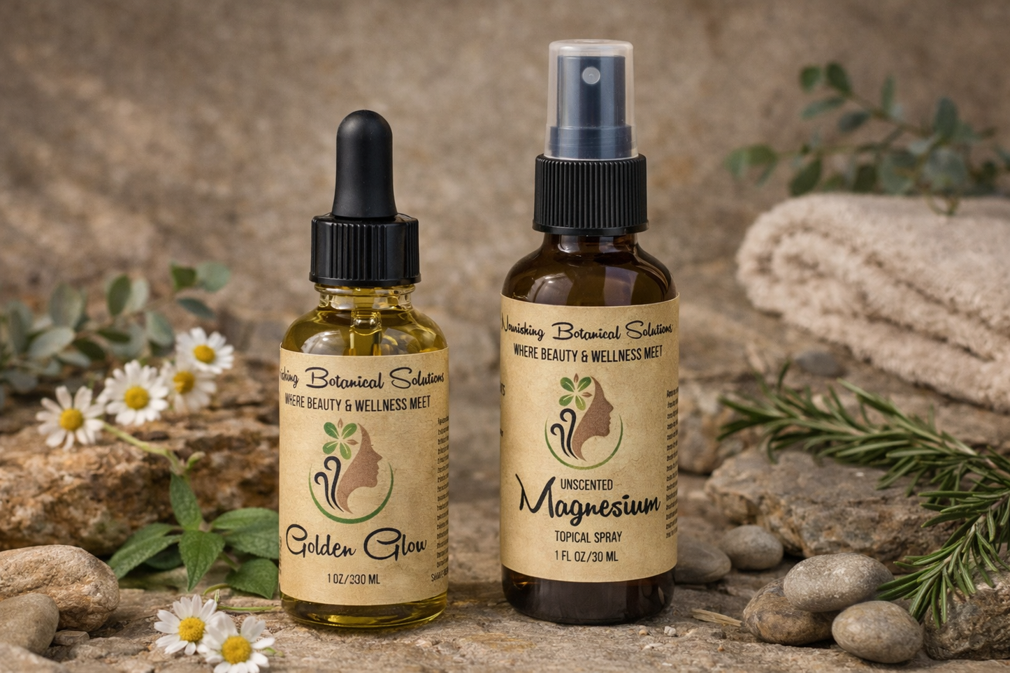 Golden Glow Renewal Collection Mother’s Day Luxury Self Care Gift Box | Herbal Tea, Bath Soak, Body Oil & Magnesium Spray | Natural Spa Gift for Mom