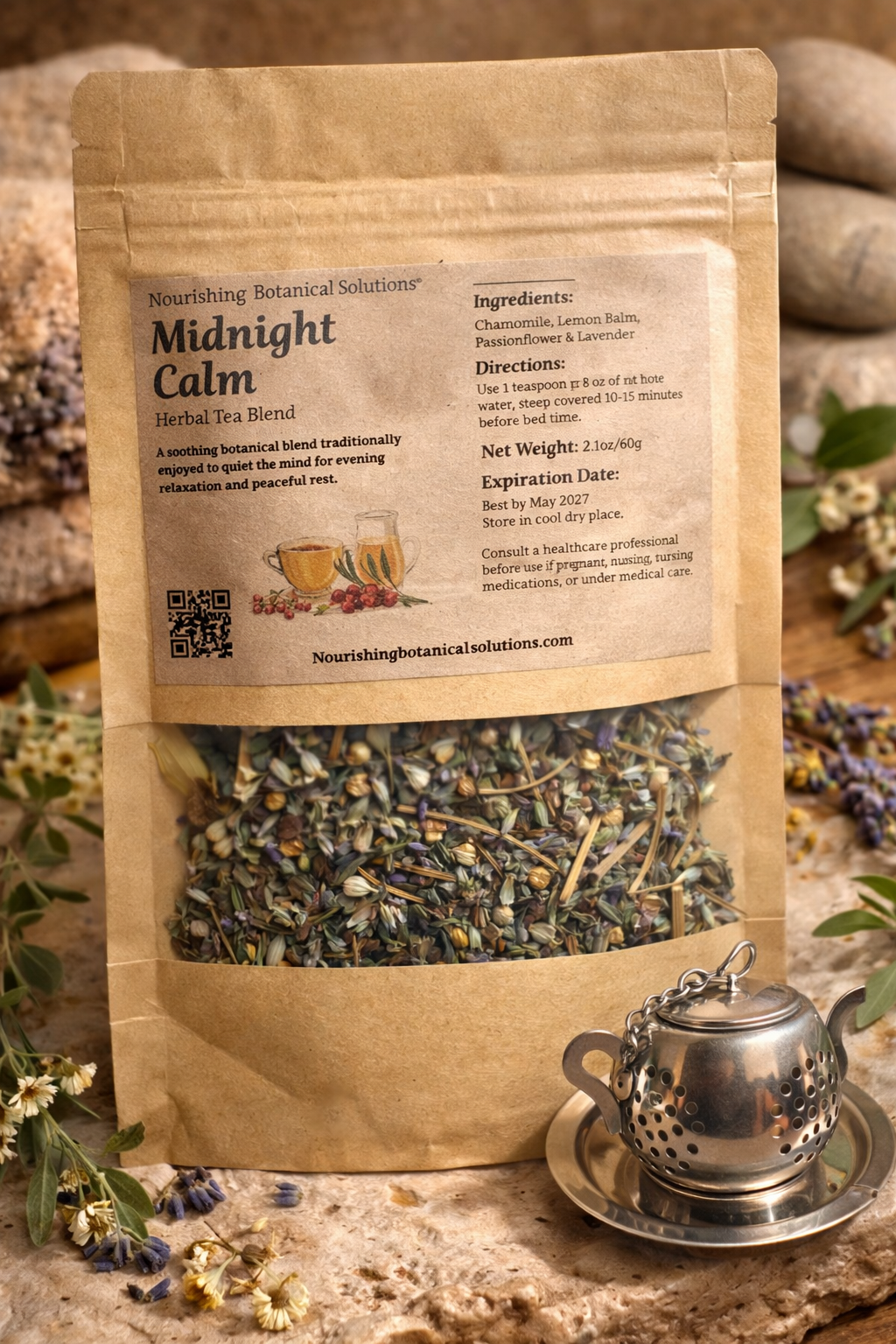 Midnight Calm Sleep Collection/ Mother’s Day Luxury Self Care Gift Box | Herbal Tea, Bath Soak, Body Oil & Magnesium Spray | Natural Spa Gift for Mom