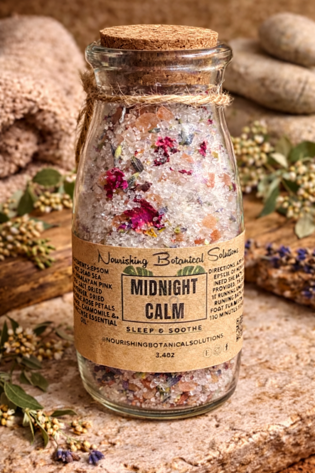 Midnight Calm Sleep Collection/ Mother’s Day Luxury Self Care Gift Box | Herbal Tea, Bath Soak, Body Oil & Magnesium Spray | Natural Spa Gift for Mom